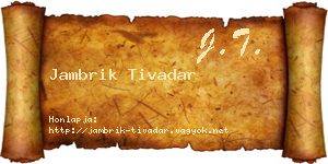 Jambrik Tivadar névjegykártya