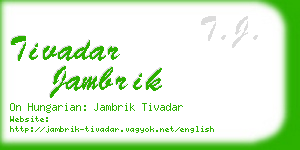 tivadar jambrik business card